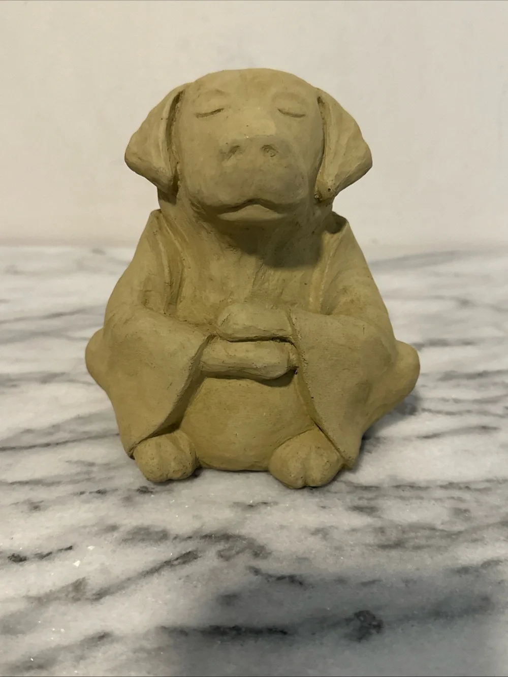 Meditating Dog garden Statue - Tan